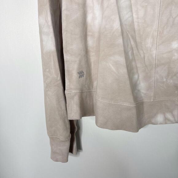 All In Motion Womens S Beige White Tie Dye Crew Neck Sweatshirt Pullover Pockets - Picture 6 of 8